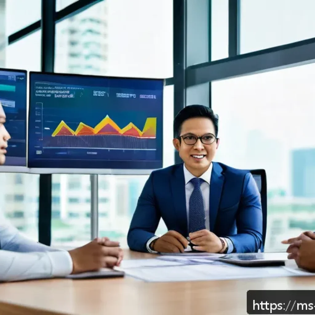 기업가치평가사 직무 특성 - A professional Malaysian business meeting scene in a modern office setting, featuring diverse Malay ...